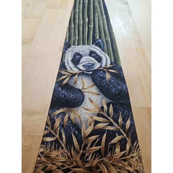 Endangered Species Vintage Panda Bear In Bamboo Tie 100% Silk - Picture 3 of 13